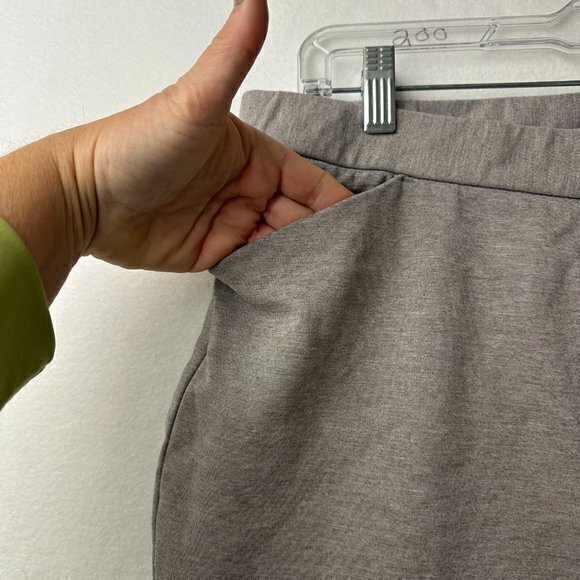 j. jill Ponte Knit Pull-On Pant Woman Large SLIM LEG Grey Tweed-like Faux Zipper - Picture 4 of 7